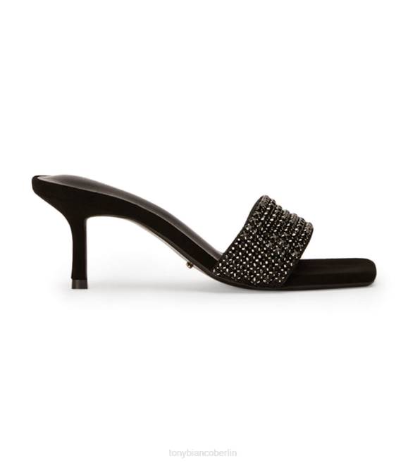 niedrige Absätze| de Tony Bianco Frauen Amos Heels schwarzer Kristall/schwarzes Wildleder 4624292